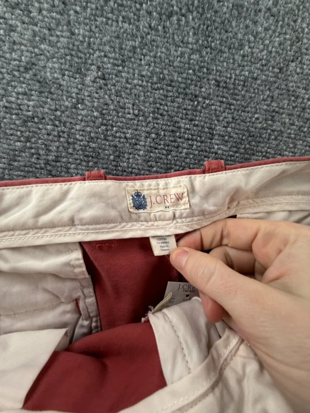 NWT J. Crew Factory Chino Pants 36x30 Red Classic Fit Slim Leg All Cotton Men